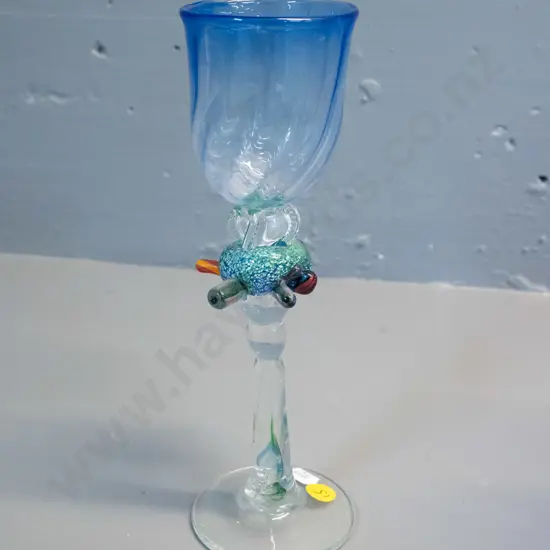 Peter Viesnik 1993 - studio art glass goblet H-225