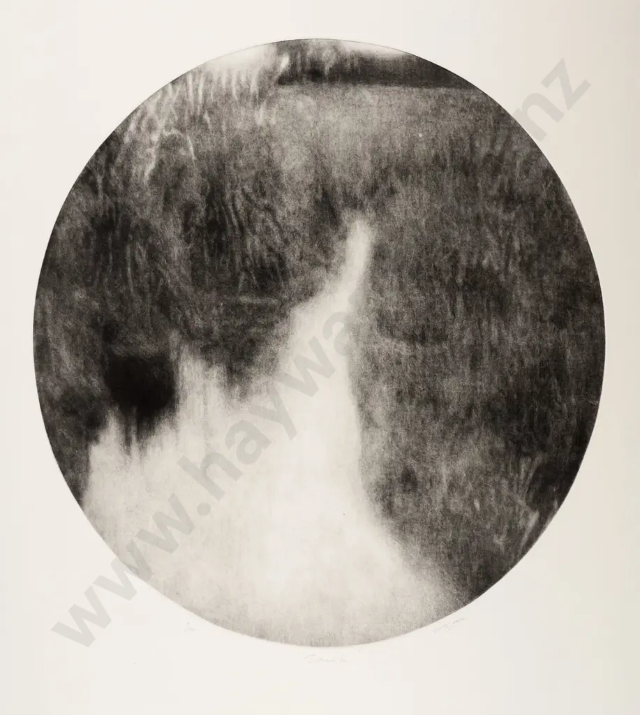 illegible signature 2002 - mounted ltd edition print 9/10 "Creek" Diam-490 Image 1++