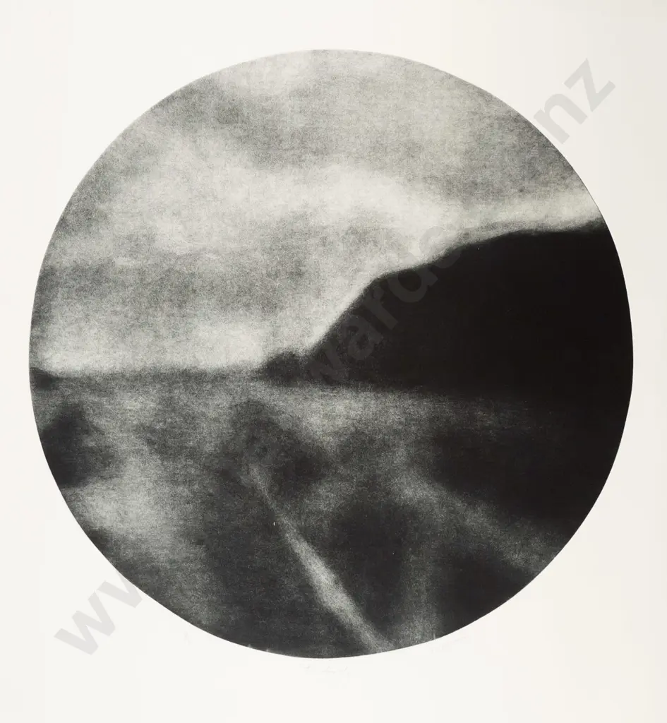 illegible signature 2002 - mounted ltd edition print 4/4 "Wharf" Diam-490 Image 1++