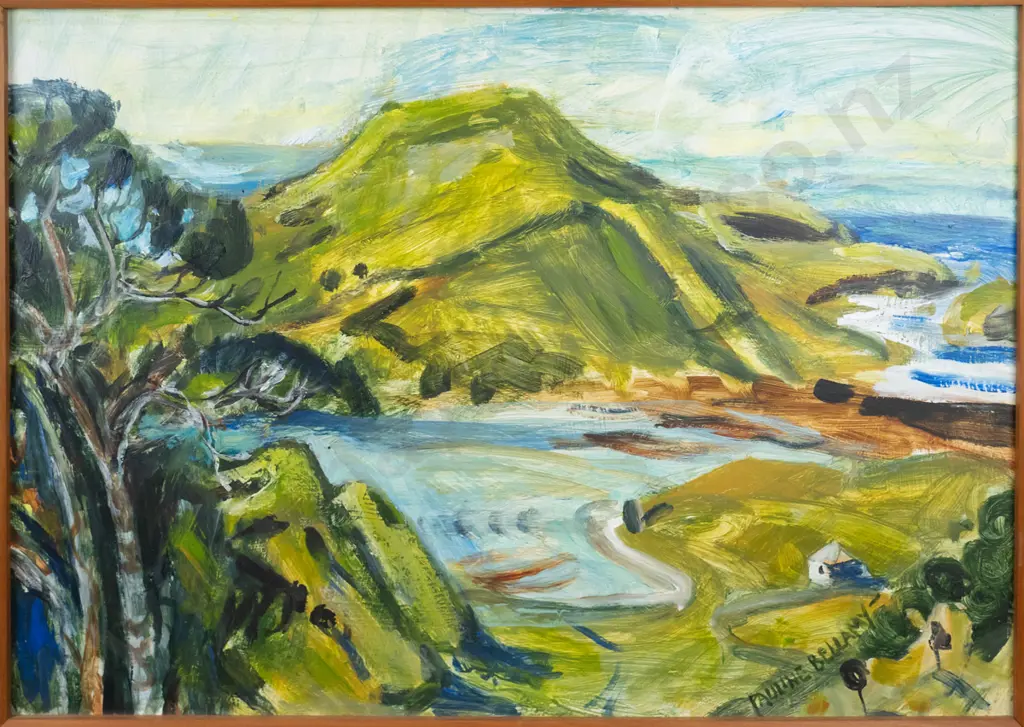 Pauline Bellamy - framed acrylic "Mt Charles" H-420 W-590 Image 1++