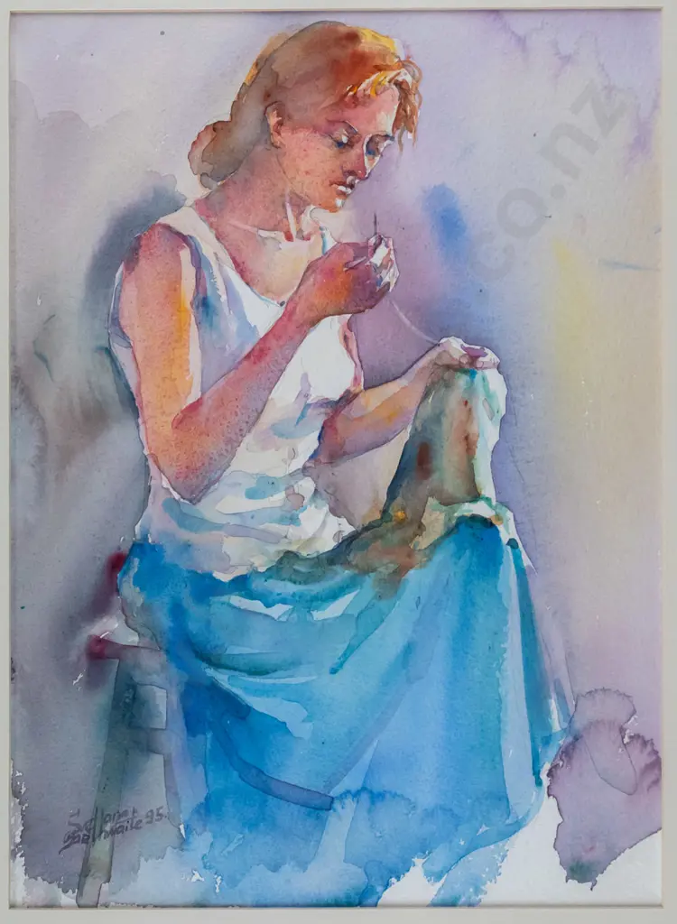 S Orinko - framed watercolour "Dressmaker" H-350 W-250 Image 1++