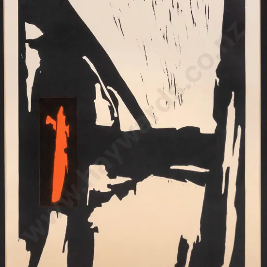 illegible signature 1990 - framed ltd edition print 1/3 " Orange Kline - Number Three" H-510 W-380 (slight foxing)
