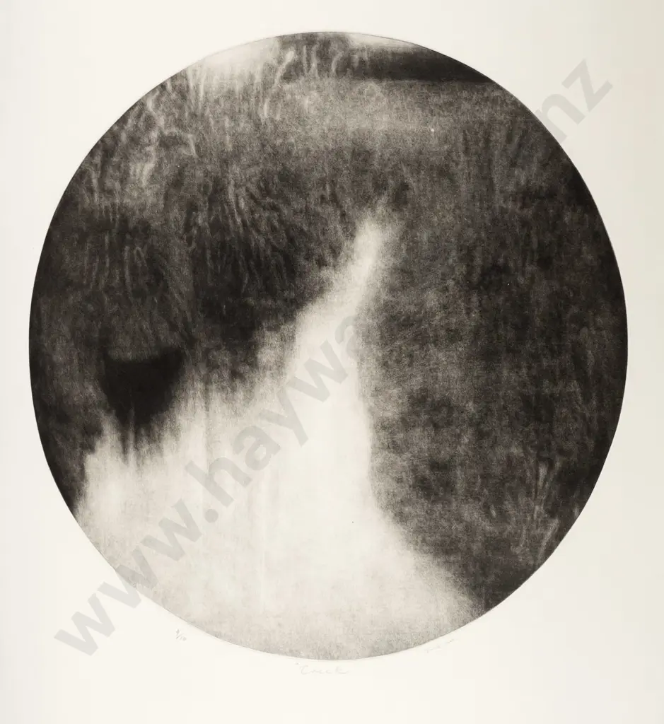 illegible signature 2002 - mounted ltd edition print 4/10 "Creek" Diam-490 Image 1++
