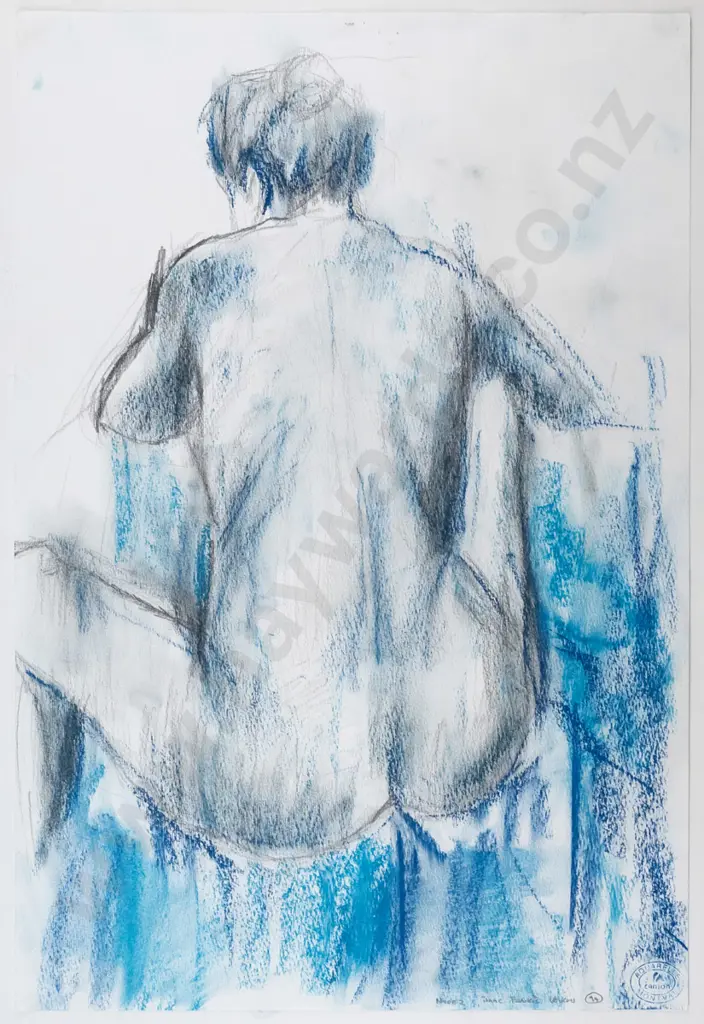 Isaac Francis Leuchs '94 -  unframed pastel and pencil "Nude 2" H-550 W-370 Image 1++