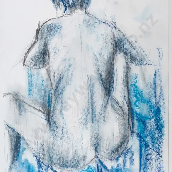 Isaac Francis Leuchs '94 -  unframed pastel and pencil "Nude 2" H-550 W-370