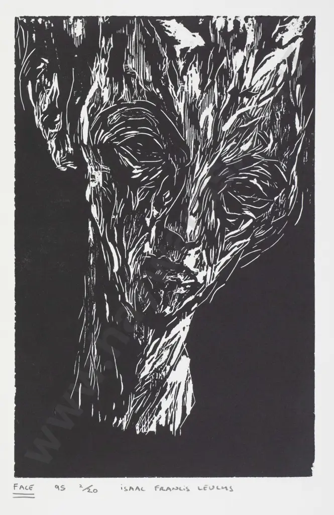 Isaac Francis Leuchs '95 -  unframed print 2/20 "Face" H-285 W-190 Image 1++