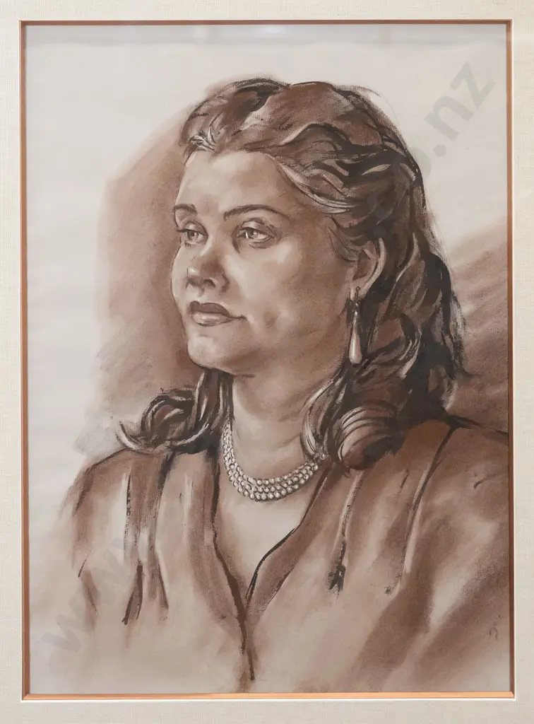 Rudi Gopas - framed mixed media - portrait H-540 W-380 Image 1++