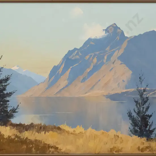 Kenneth Nelson - framed oil "Corner Peak, Lake Hawea" H-470 W-650