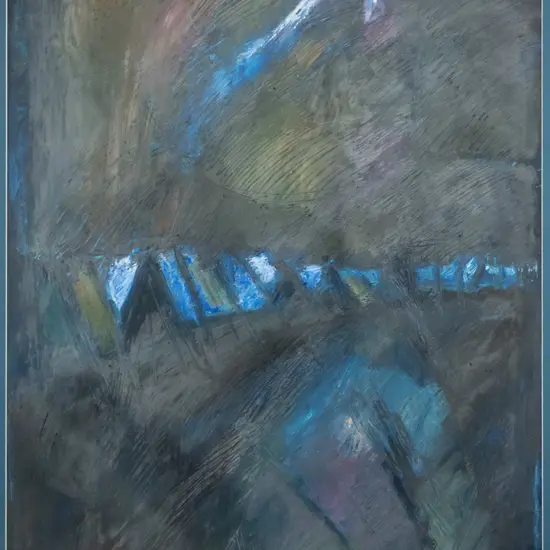 Angela Burns '98 - framed acrylic - abstract H-800 W-570