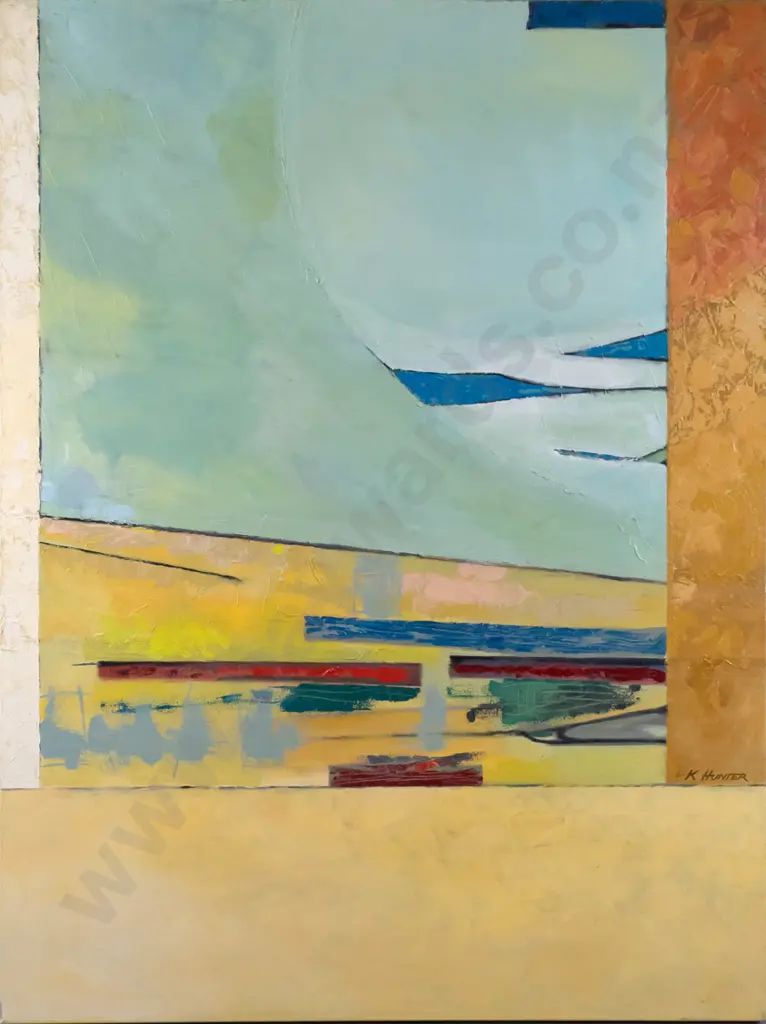 Kay Hunter - boxed oil on canvas - abstract H-1220 W-910 Image 1++
