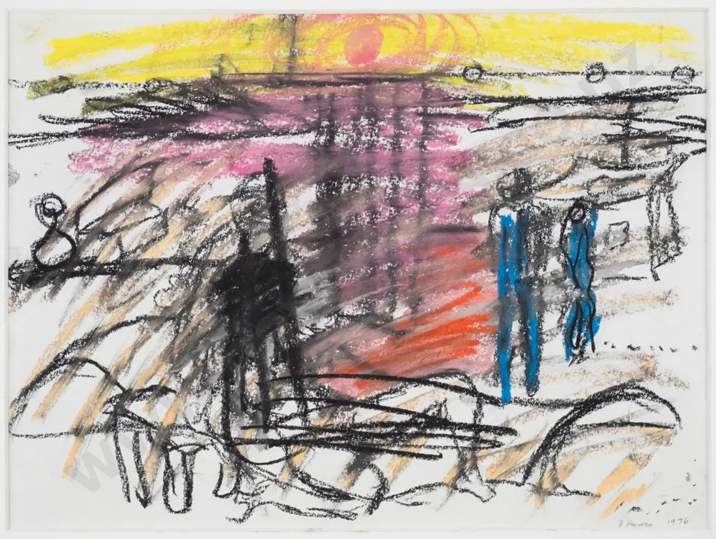 Jeffrey Harris 1976 - unframed pastel - untitled H-220 W-290 Image 1++
