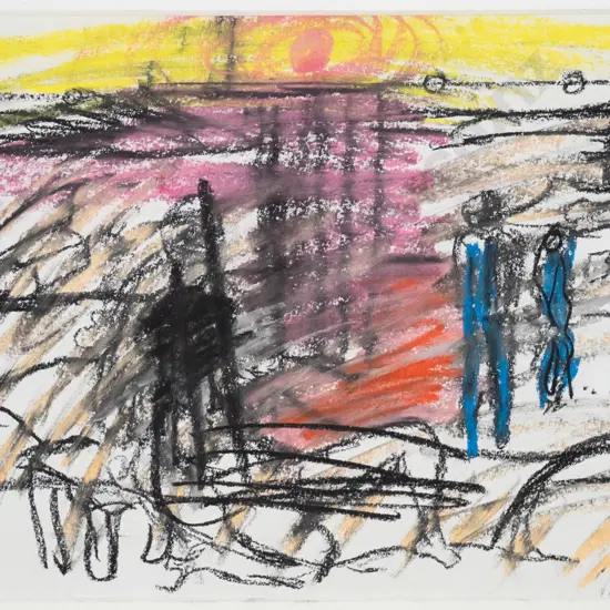 Jeffrey Harris 1976 - unframed pastel - untitled H-220 W-290