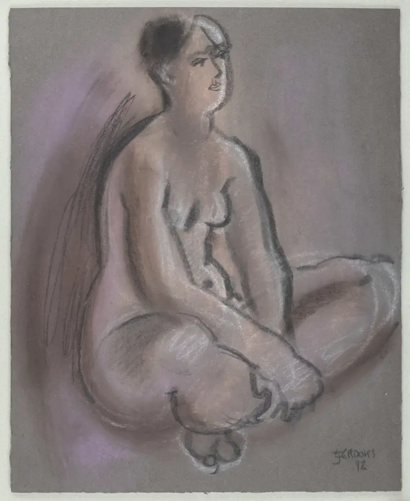 Lindsay Crooks '92 - framed pastel - nude H-250 W-190 Image 1++