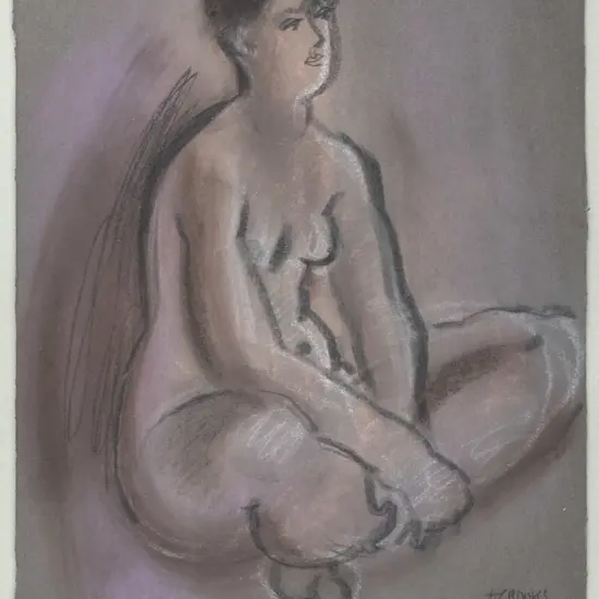 Lindsay Crooks '92 - framed pastel - nude H-250 W-190