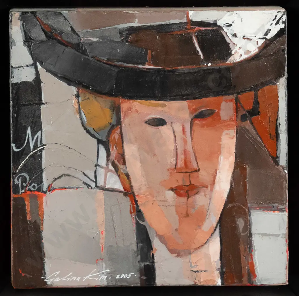 Galina Kim 2005 - framed acrylic - portrait H-150 W-150 Image 1++