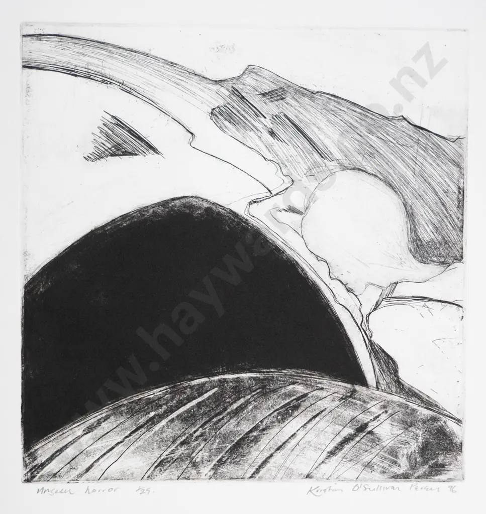 Kristin O'Sullivan Peren '96 - unframed etching 1/25 - illegible title H-255 W-245 Image 1++