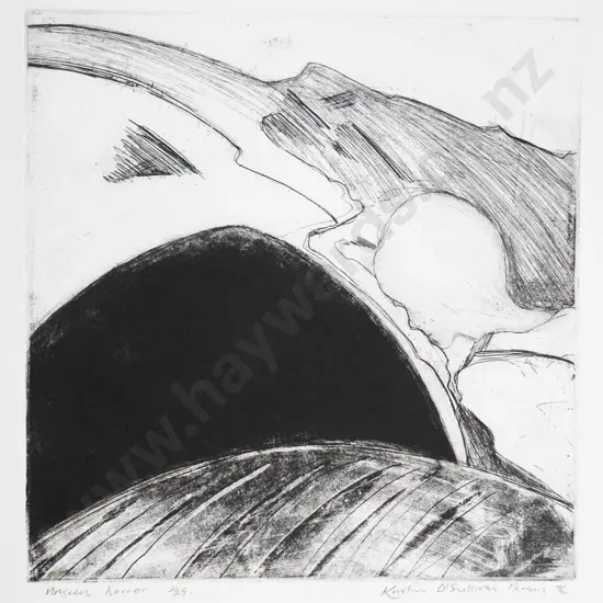 Kristin O'Sullivan Peren '96 - unframed etching 1/25 - illegible title H-255 W-245