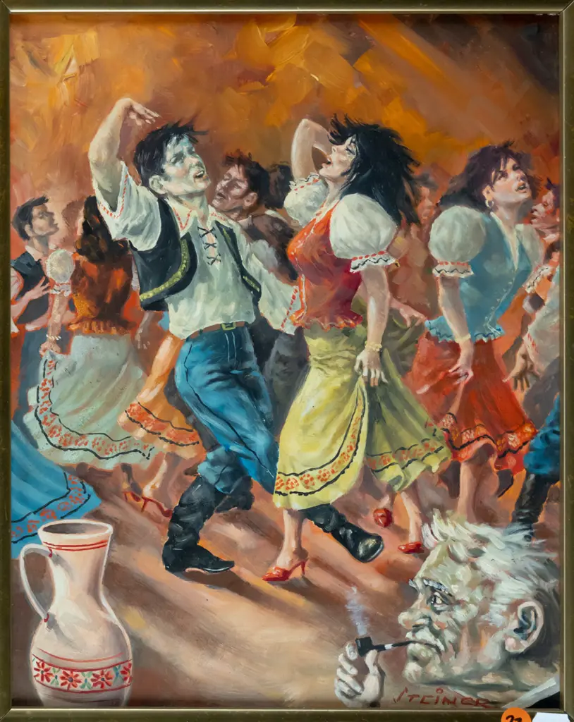 Erwin Steiner - framed oil on board "Folk Dance" H-320 W-255 Image 1++