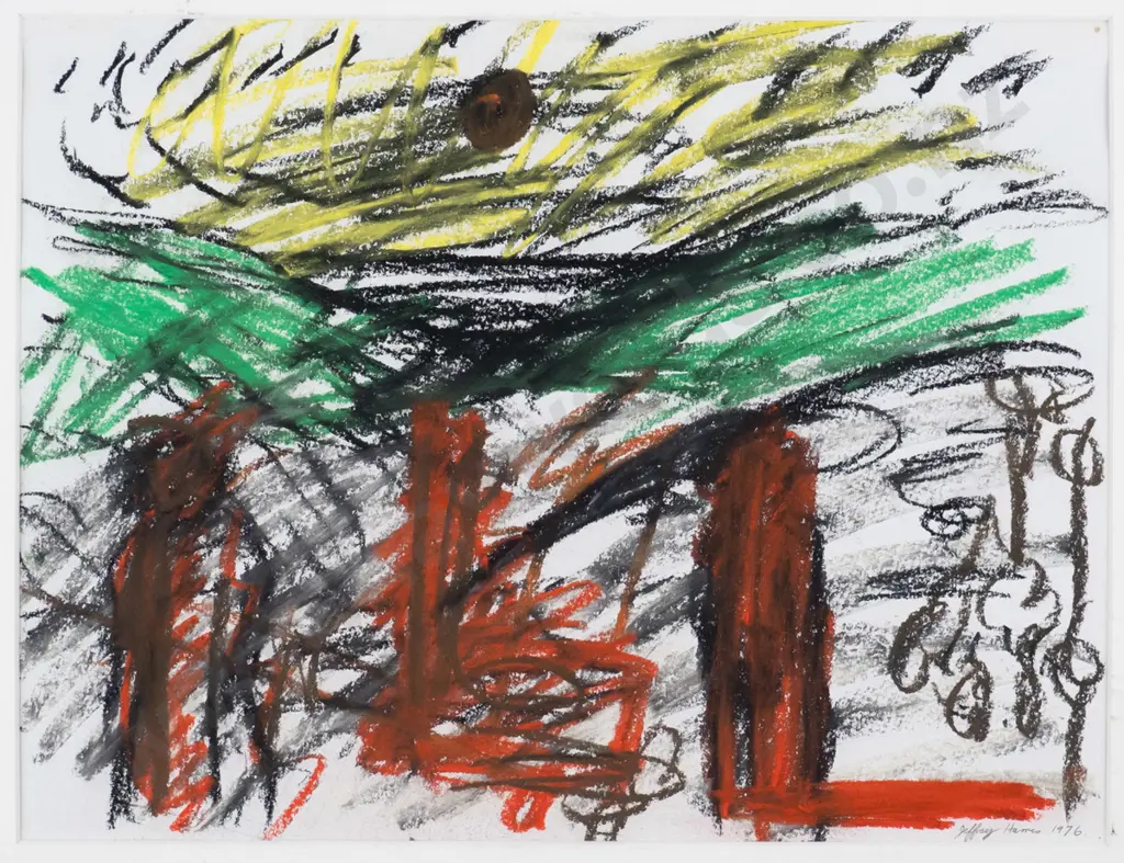 Jeffrey Harris 1976 - unframed pastel - untitled H-220 W-290 Image 1++