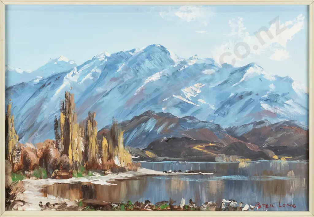 Peter Long - framed oil "Near the Outlet, Lake Wanaka" H-260 W-390 Image 1++