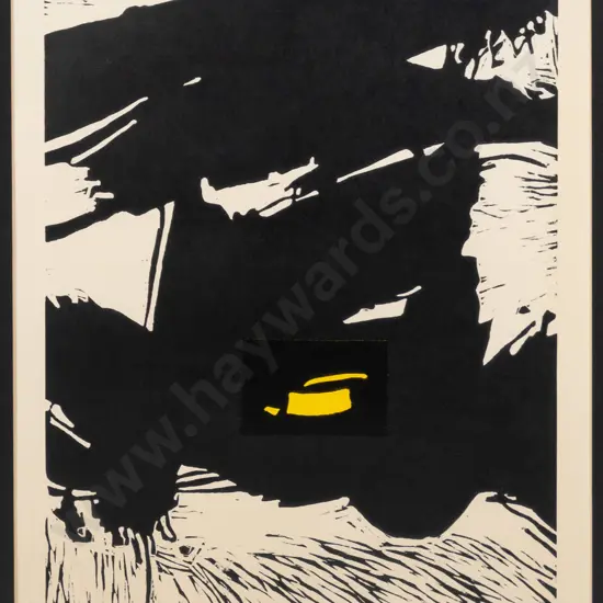 illegible signature 1990 - framed ltd edition print 1/3 "Yellow Kline - Number Two" H-510 W-380 (slight foxing)