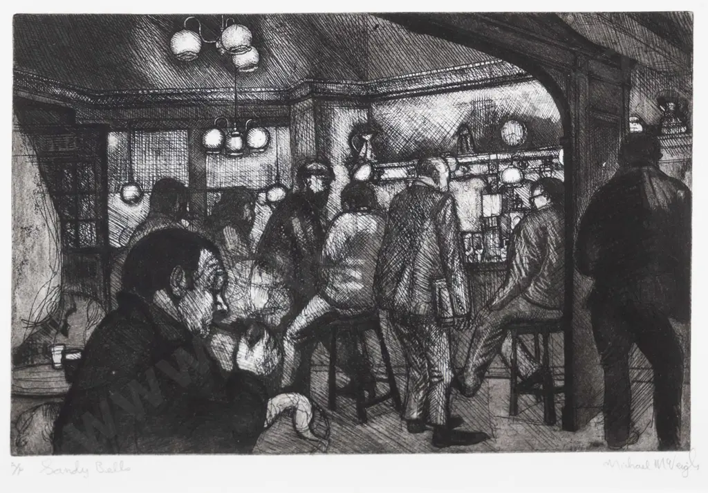 Michael McVeigh - framed etching A/P "Sandy Bells"? H-225 W-320 Image 1++