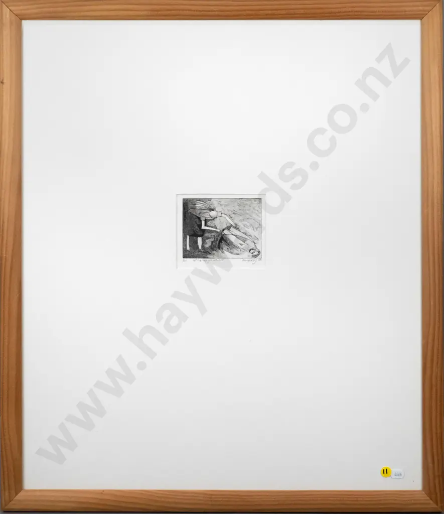 Clive Humphries '88 - framed etching 1/10  "Let me help you with that" H-80 W-100 Image 1++