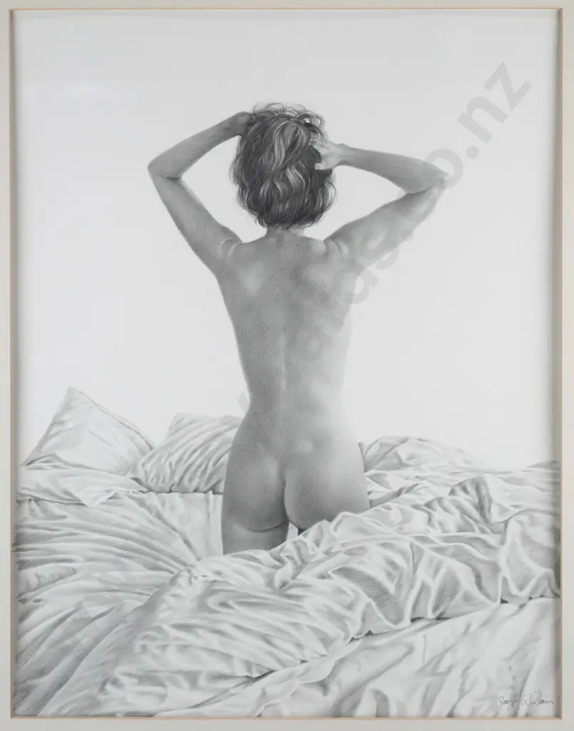 Geoff Williams '91 - framed pencil - nude H-430 D-340 Image 1++
