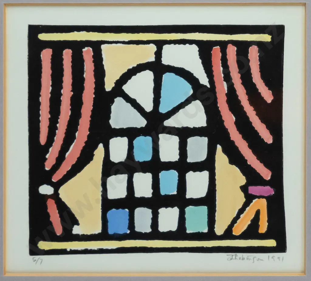 John Robinson 1991 - framed linocut diptych 5/7 Each H-115 W-130 Image 1++