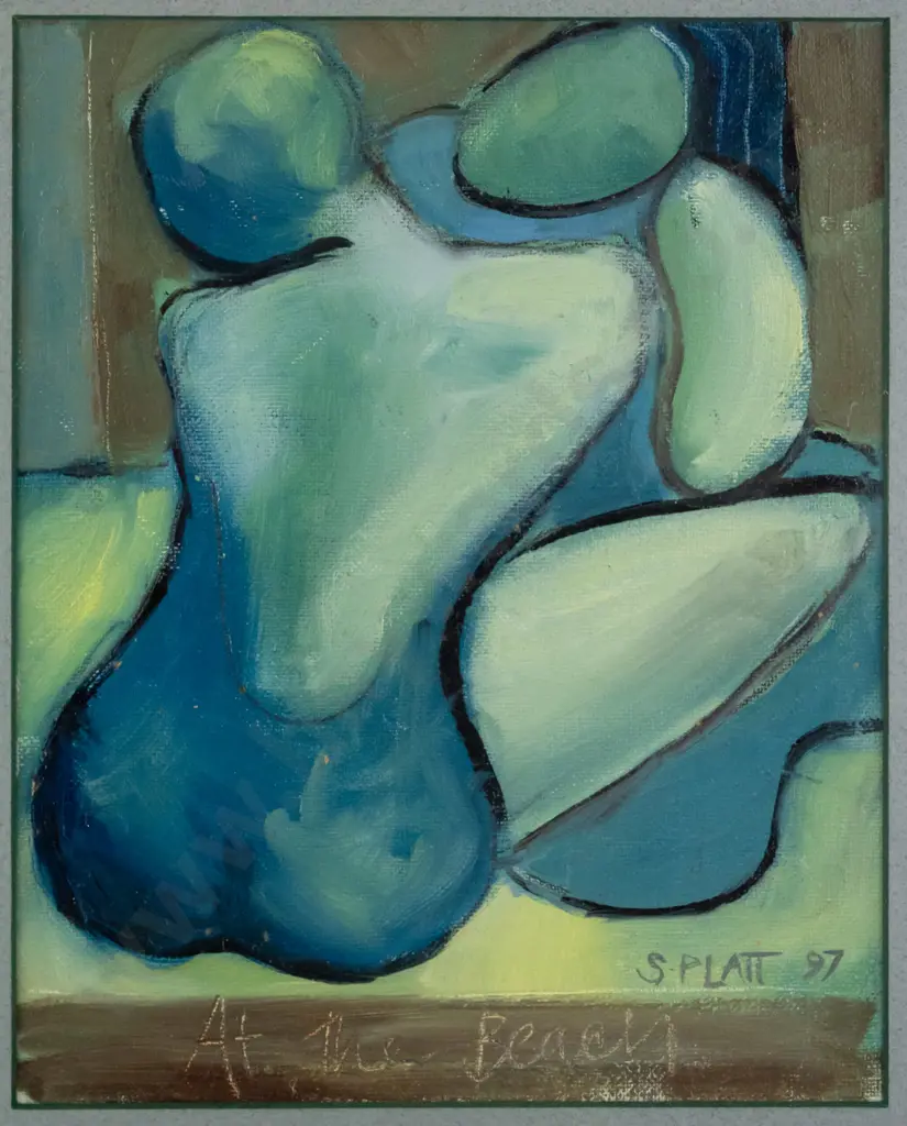 Suzy Platt '97 - framed oil "At the Beach" H-250 W-190 Image 1++
