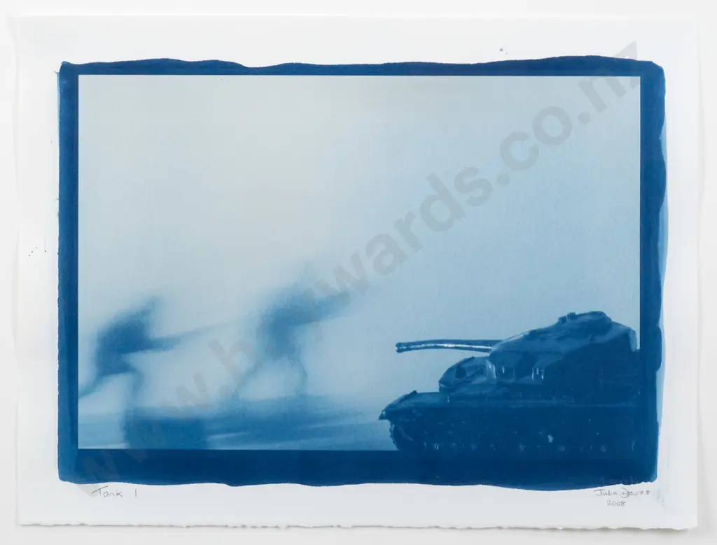 Julia Davies 2008 - framed cyanotype "Tank I" H-350 W-510 Image 1++
