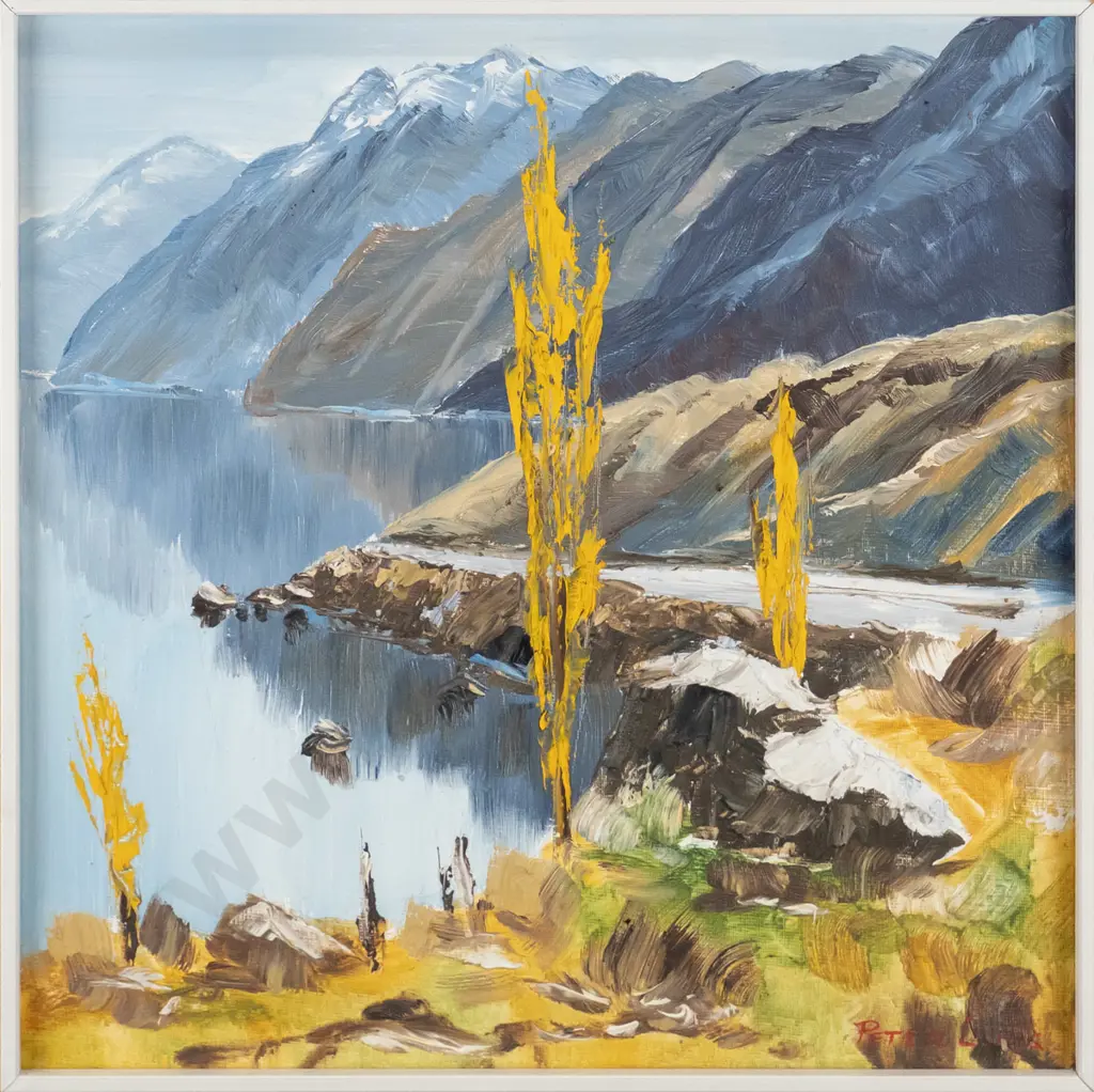 Peter Long - framed oil "Road to Queenstown" H-290 W-290 Image 1++