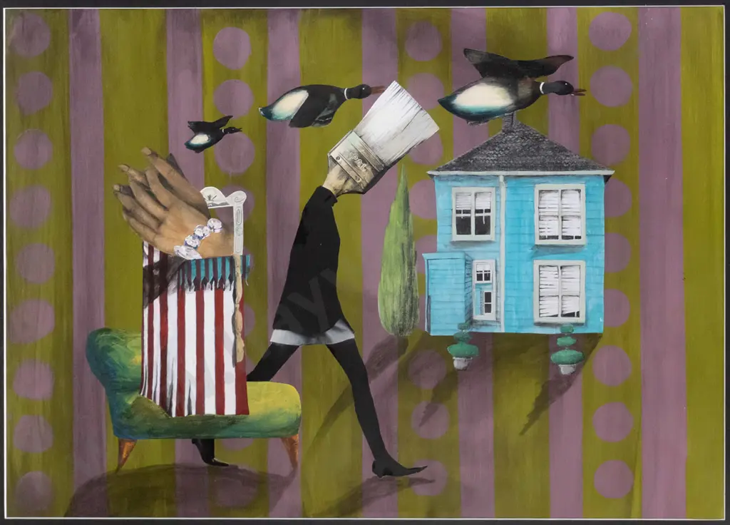 Carol King 2006 - framed mixed media collage H-480 W-680 Image 1++