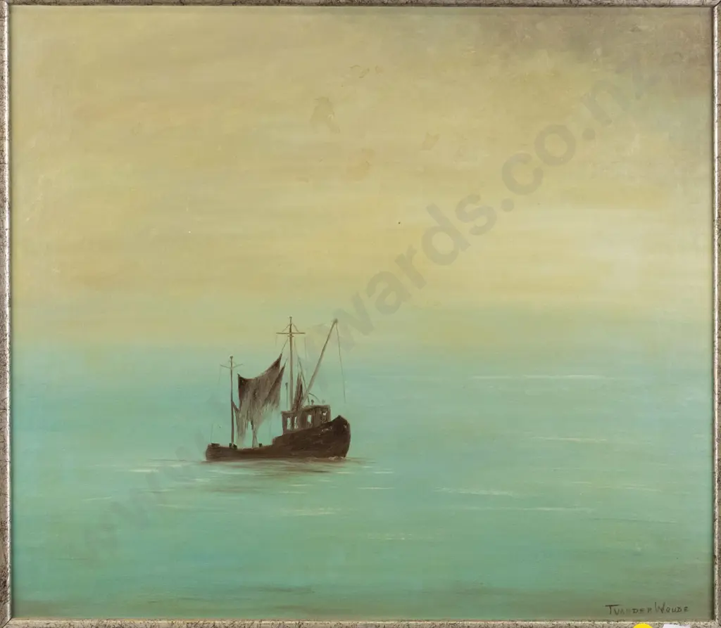 T Vander Woude - framed oil "Homeward bound" H-340 W-390 Image 1++