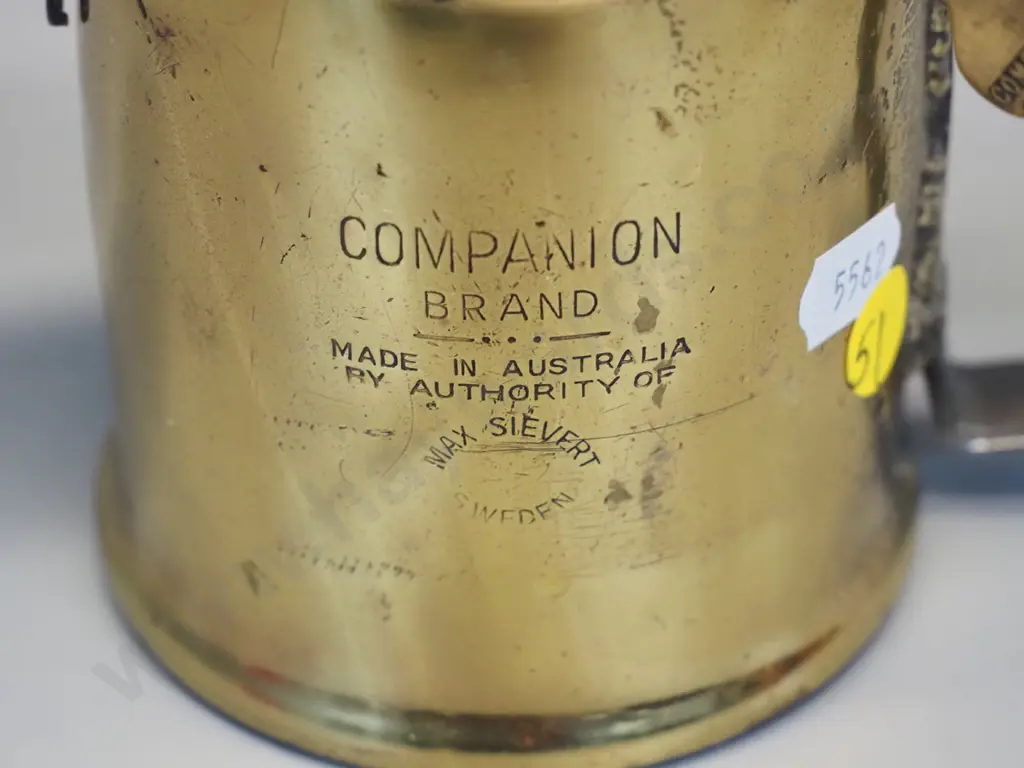 "Companion" polished brass blow torch - made in Australia H-220 Image 1++