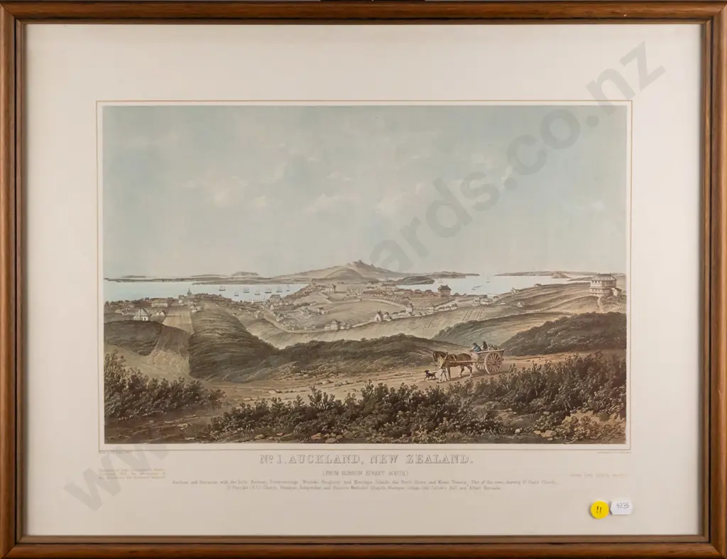 framed historic print "No. 1, Auckland, New Zealand" H-270 W-410 Image 1++