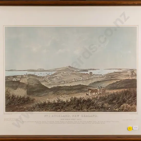 framed historic print "No. 1, Auckland, New Zealand" H-270 W-410