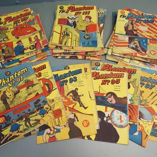 early New Zealand issue Phantom comics - complete from No. 91 thru No. 155 - musty, stains and some have damage