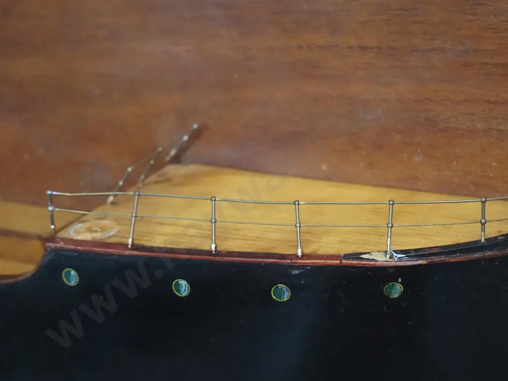 wall mount timber ship model on wooden mounting board, marked EETA & Wigham Richardson & Co Builders, Newcastle on Tyne Image 1++