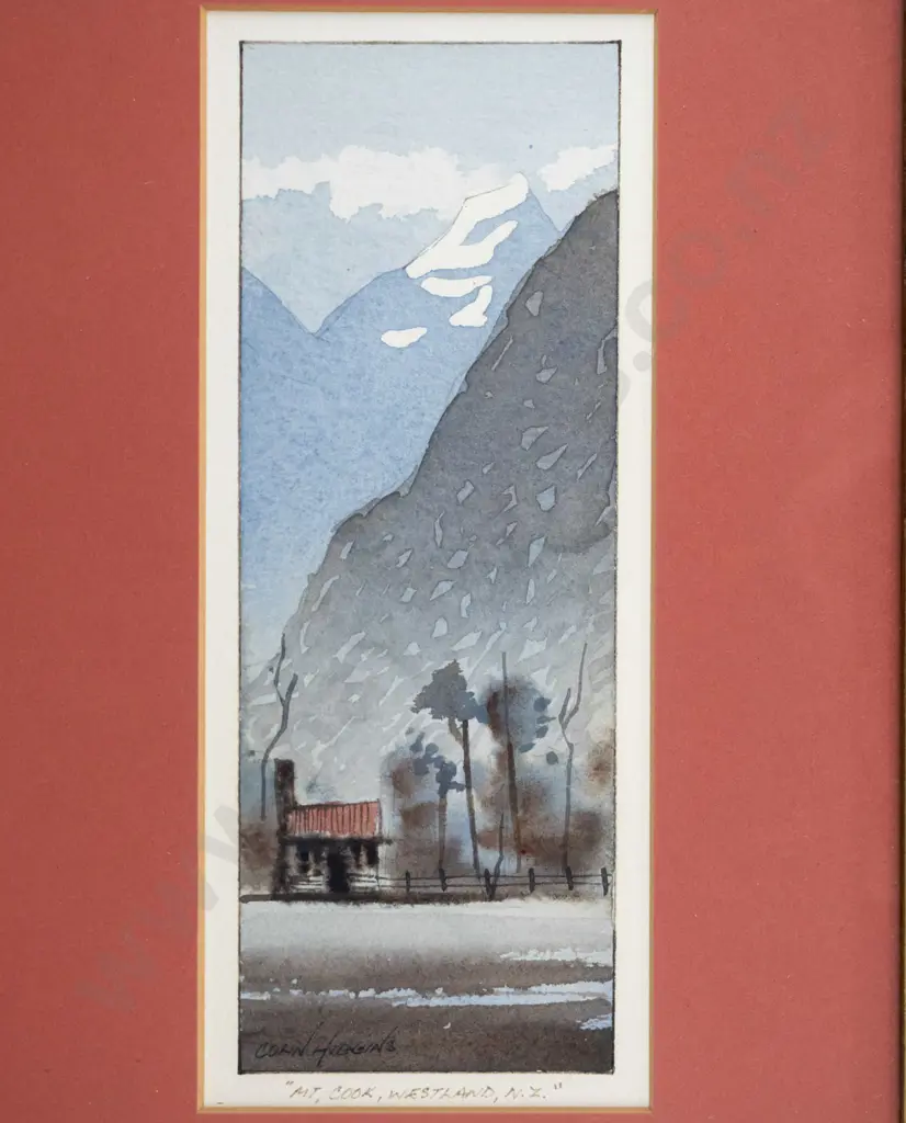 Colin Higgins - framed watercolour "Mt Cook, Westland" H-195 W-70 Image 1++