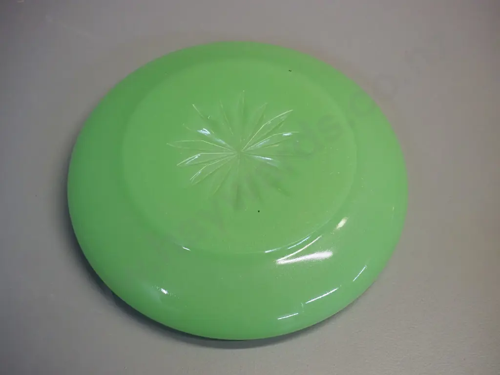 opaque green uranium glass float bowl D-260 Image 1++