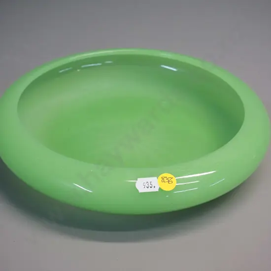 opaque green uranium glass float bowl D-260