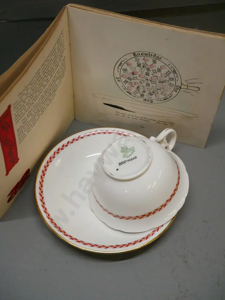 Aynsley "Cup of Knowledge" cup & saucer with 1924 booklet by Willis Mac Nicol / Pub J&B Dodsworth Image 1++