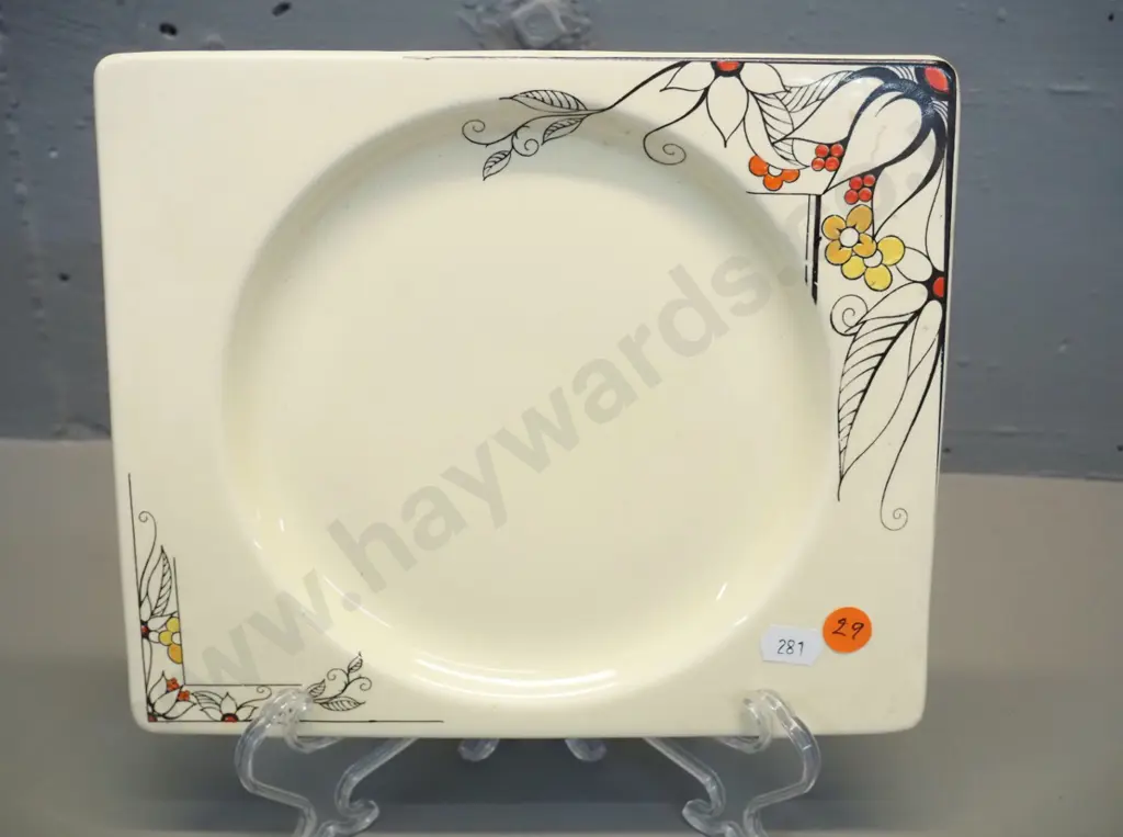 Clarice Cliff 'Bizarre' rectangular plate 230 x 200 Image 1++
