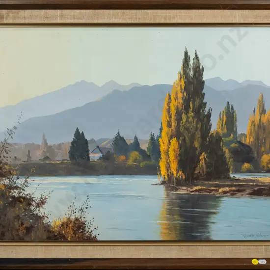Kenneth Nelson 1979 - framed oil "Autumn Afternoon, Albert Town, Central Otago" H-470 W-670