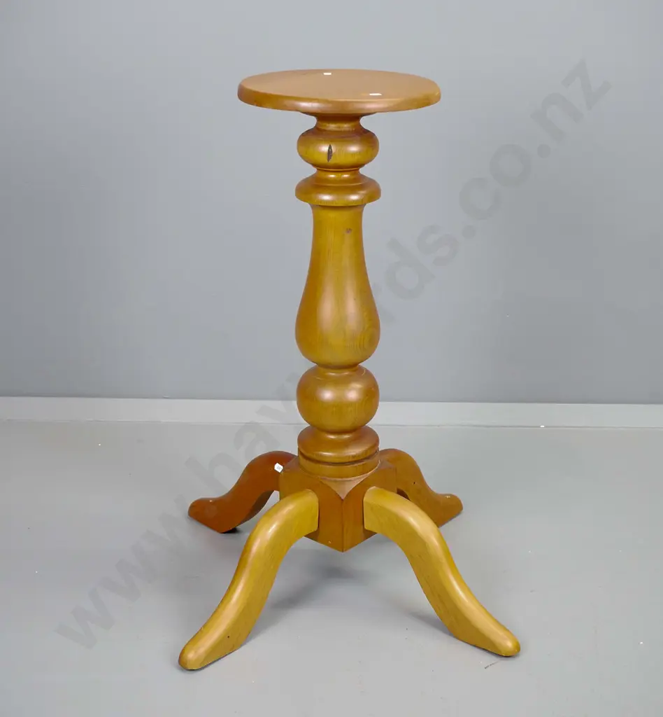 recycled kauri pedestal plant or display stand made from table base H-800 Top D-290 Image 1++