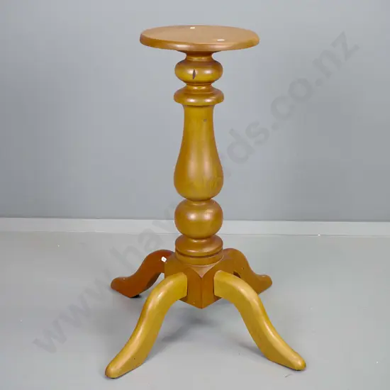 recycled kauri pedestal plant or display stand made from table base H-800 Top D-290