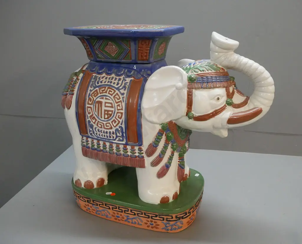 large asian porcelain elephant plant pot stand H-550 L-600 Image 1++