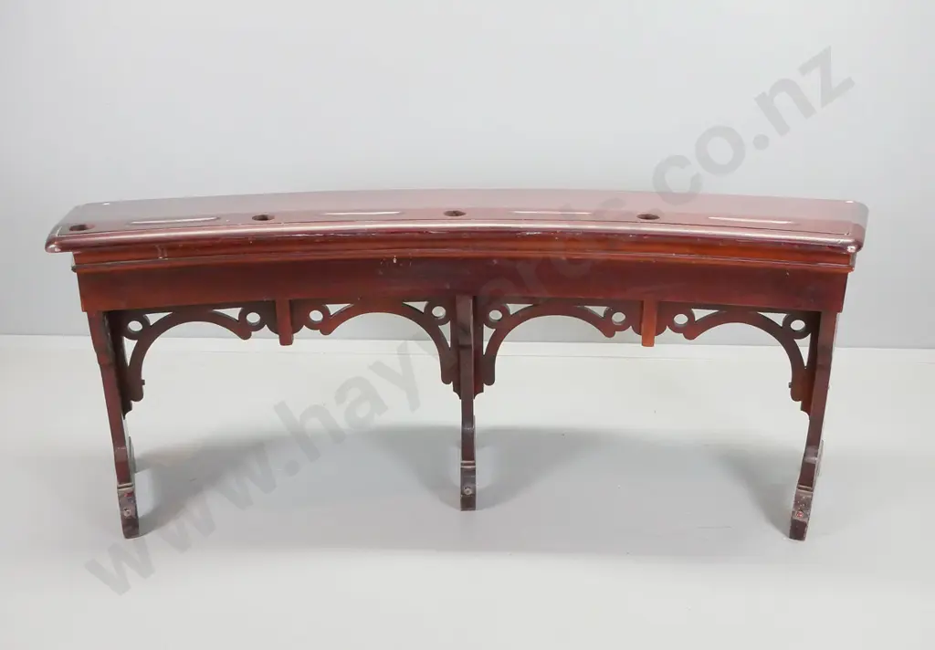 cedar bow front, slope top office desk, purportedly from Dunedin mayoral office Image 1++
