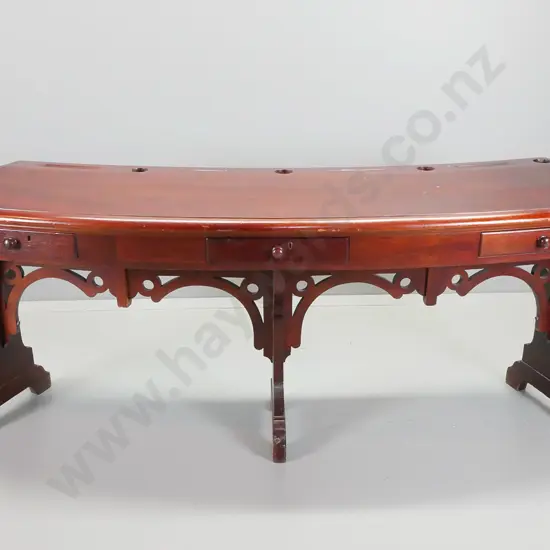 cedar bow front, slope top office desk, purportedly from Dunedin mayoral office